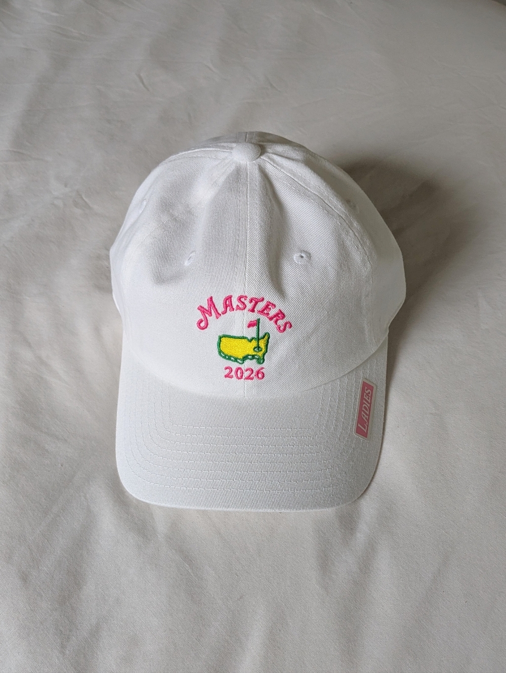 NWT 2026 Master's Tournament White Pink Ladies Embroidered Hat OS